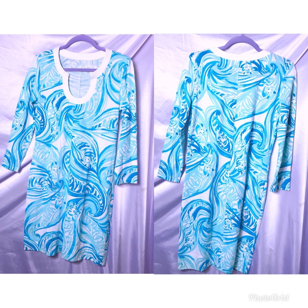 Lily Pulitzer Ocean Blue Tunic Dress Pima Cotton